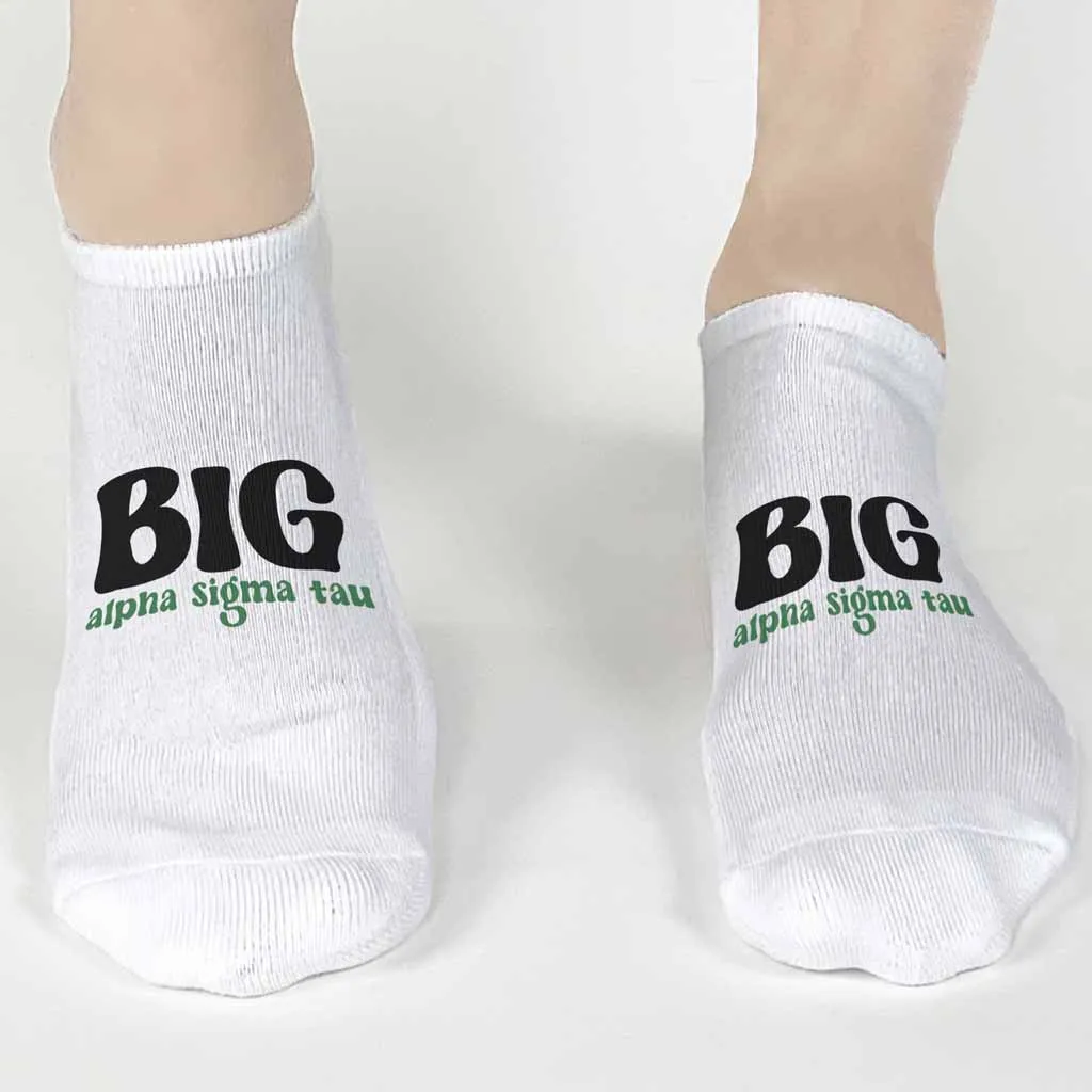 Alpha Sigma Tau No Show Socks for Bigs and Littles