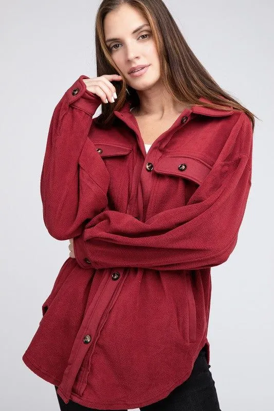 BiBi Fleece Buttoned Down Oversized Jacket