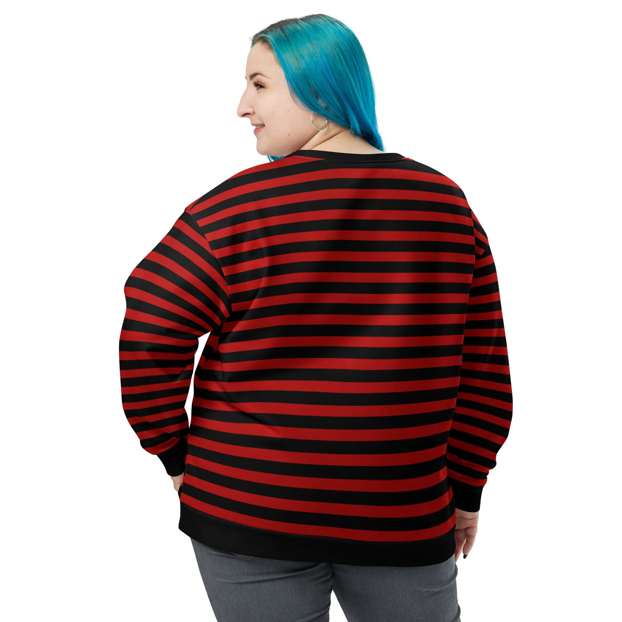 Black Red Striped Sweater / Eco Friendly / For Men And Women