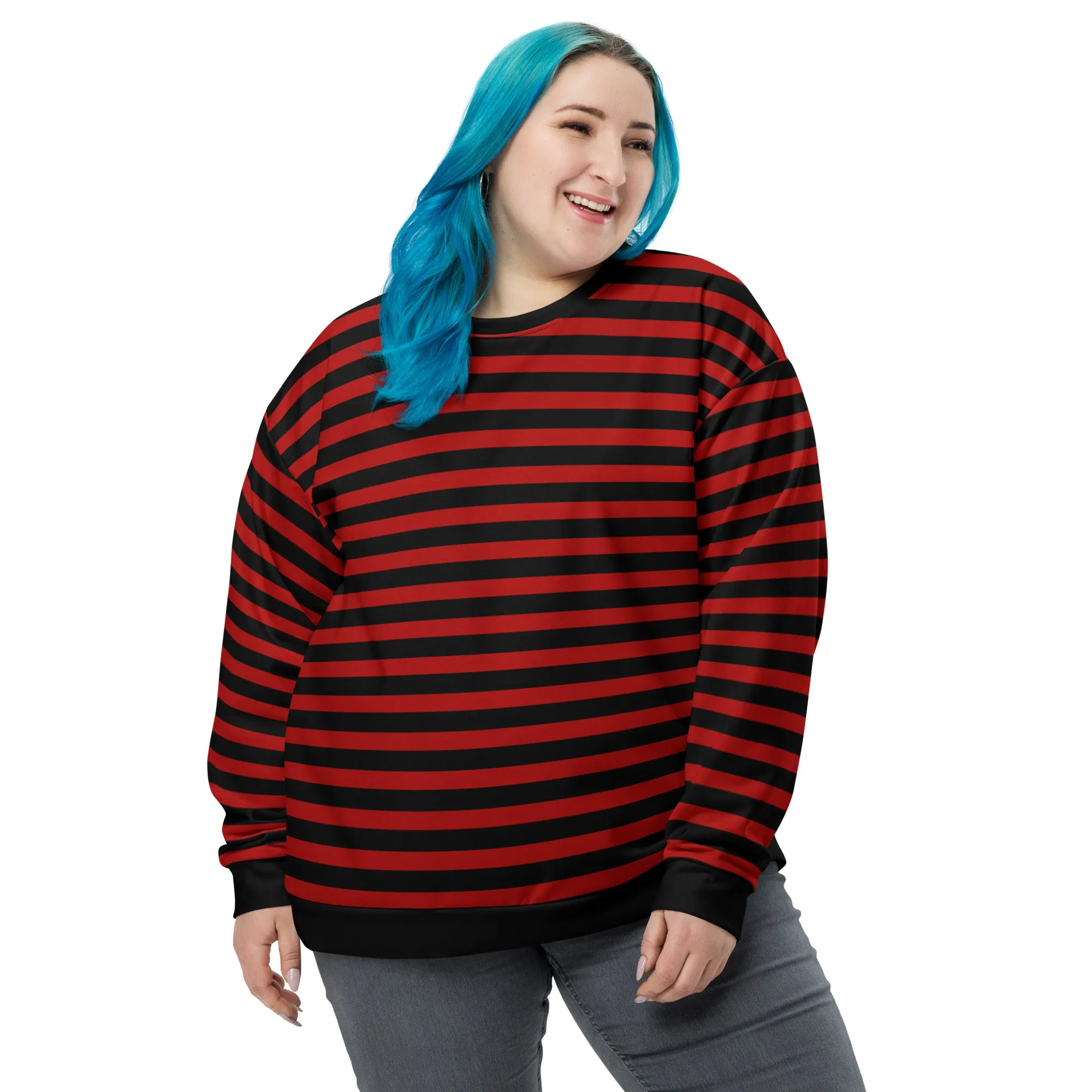 Black Red Striped Sweater / Eco Friendly / For Men And Women