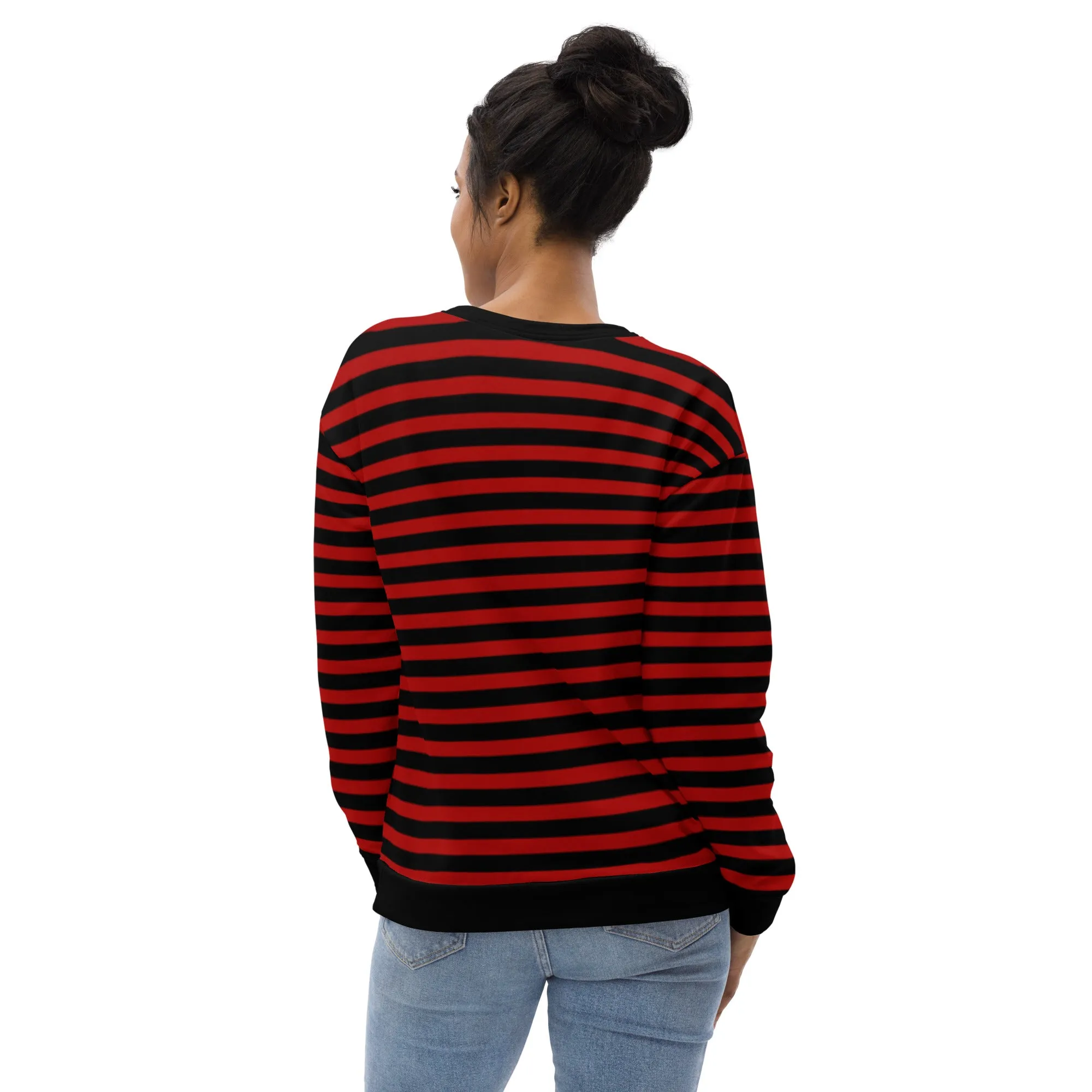 Black Red Striped Sweater / Eco Friendly / For Men And Women