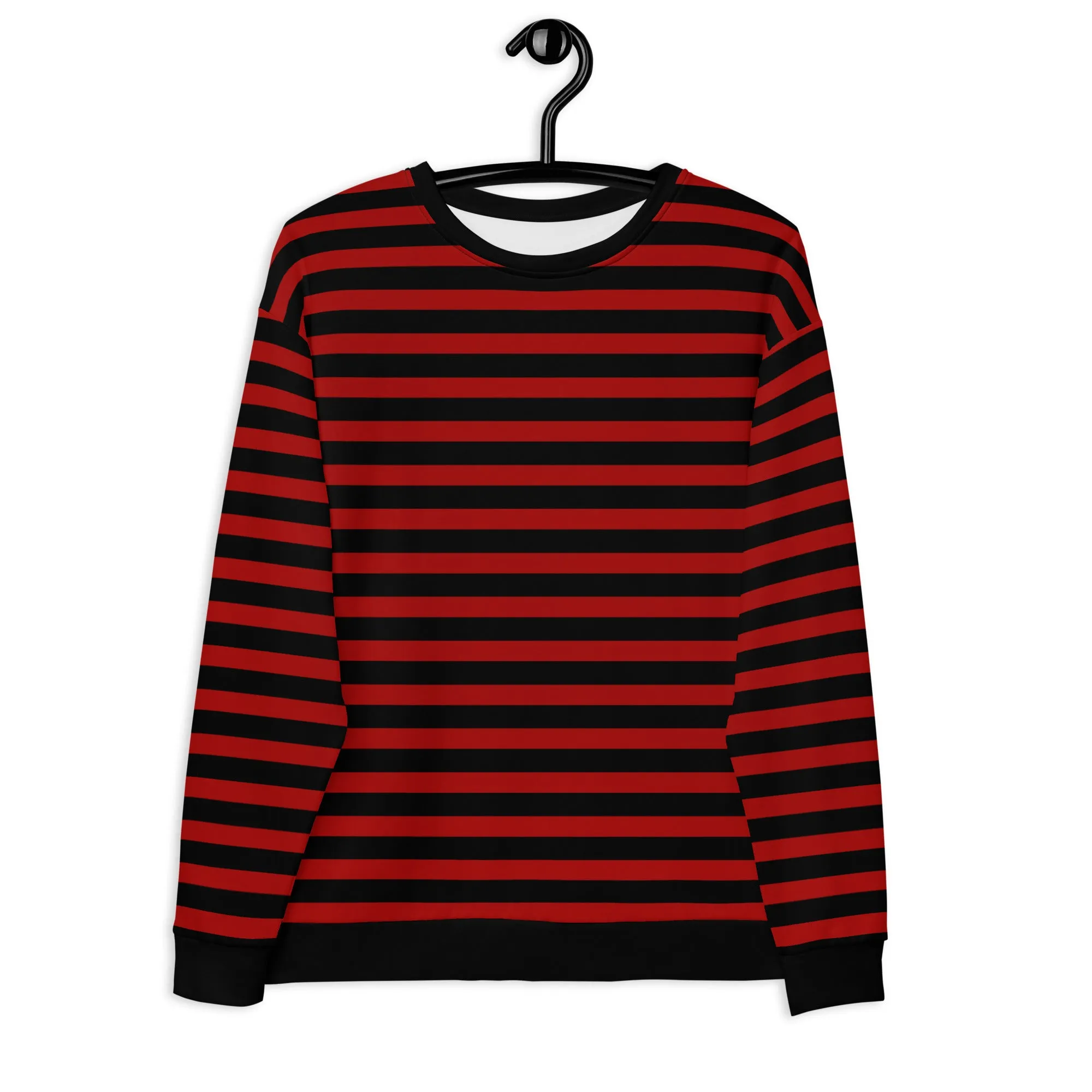 Black Red Striped Sweater / Eco Friendly / For Men And Women