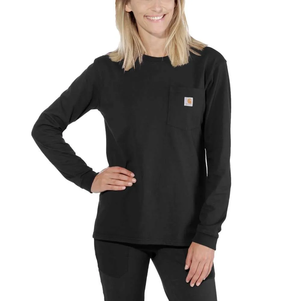 Carhartt&#x20;103244&#x20;Women&#x27;s&#x20;Pocket&#x20;l&#x2F;s&#x20;T-Shirt&#x20;-&#x20;Black