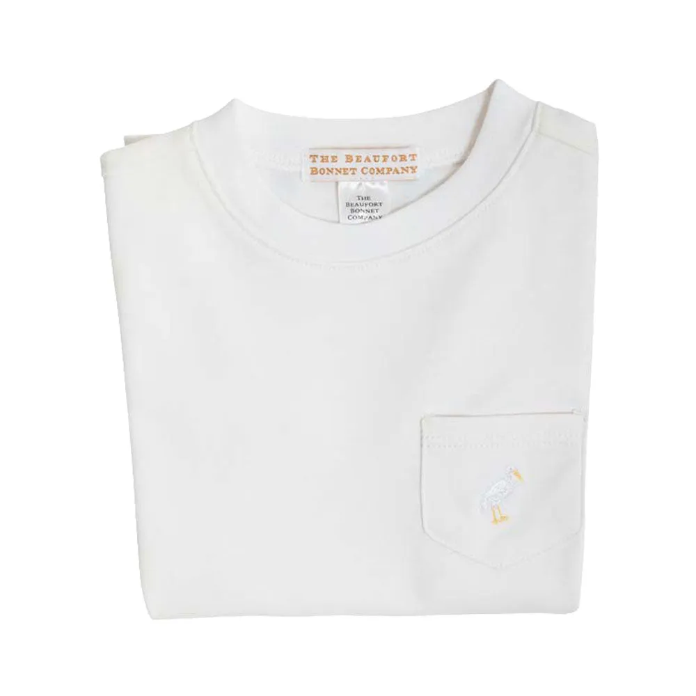 Carter Crewneck - Worth Avenue White with Multicolor Stork