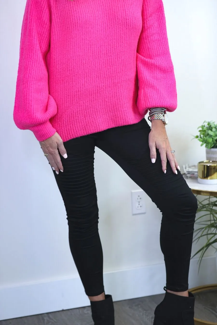 Cathi Oversized Balloon Sleeve Turtleneck Sweater