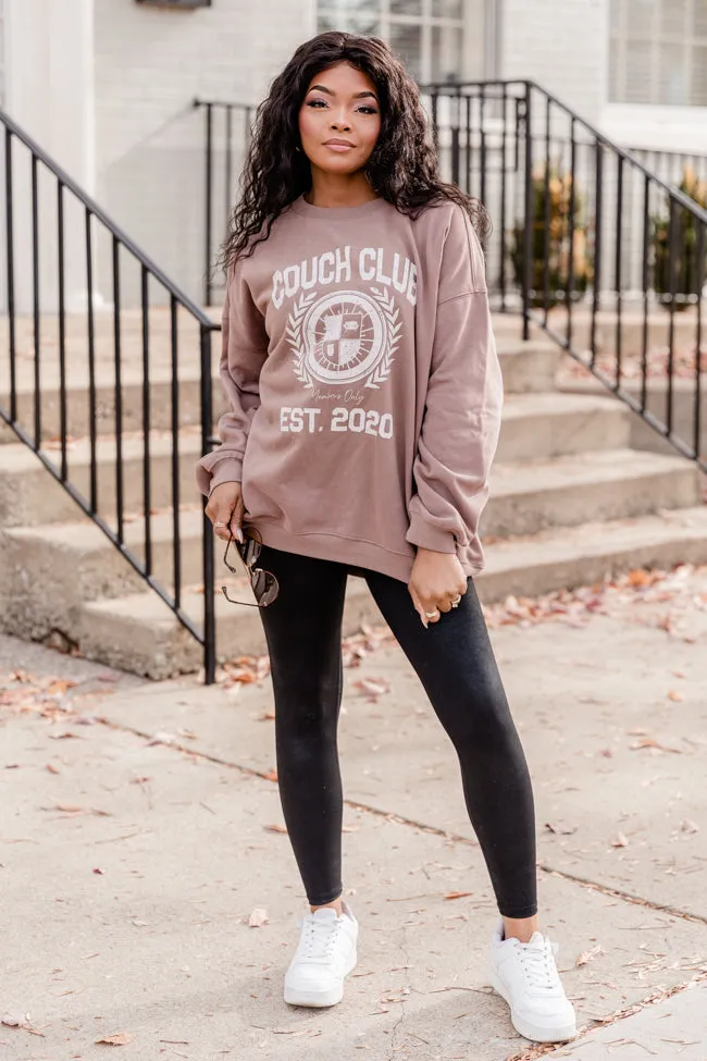 Couch Club Mocha Oversized Graphic Sweatshirt