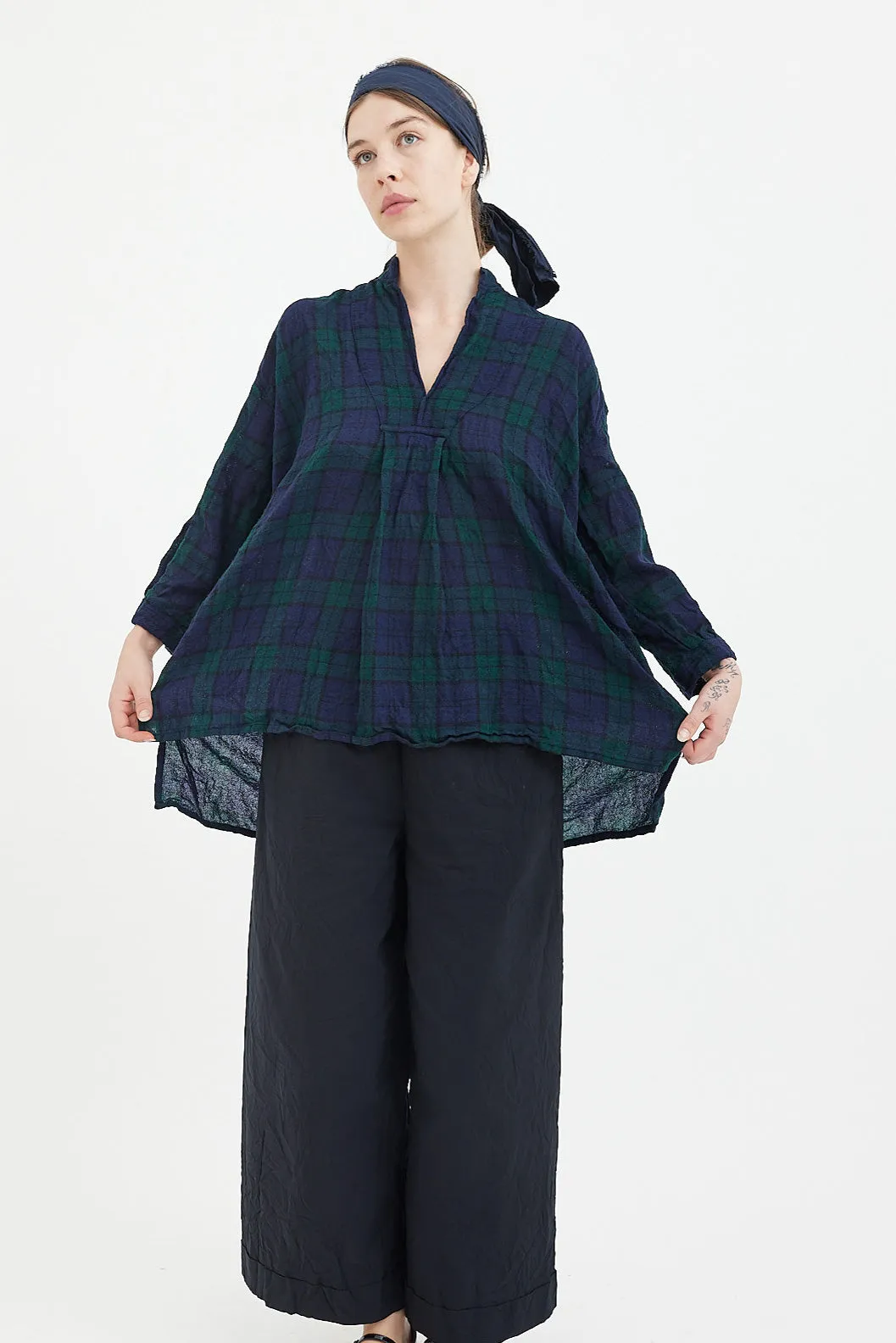 Daniela Gregis - Kora Shirt - Green Blue Black Tartan