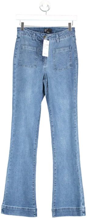 Friends like these Blue High Waist Pocket Flare Jeans UK 10