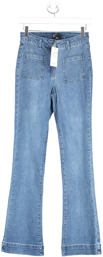 Friends like these Blue High Waist Pocket Flare Jeans UK 10