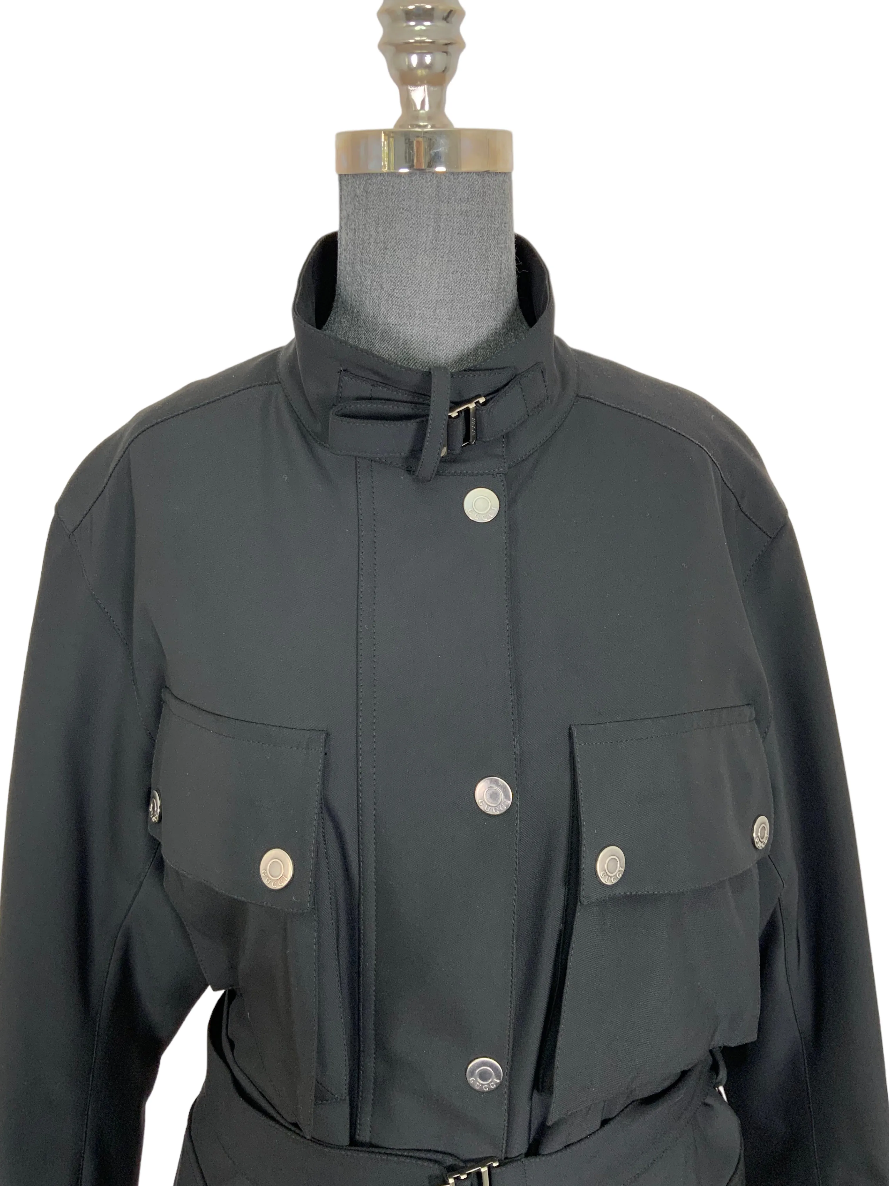 GUCCI Polyester Belted Utility Jacket Size M