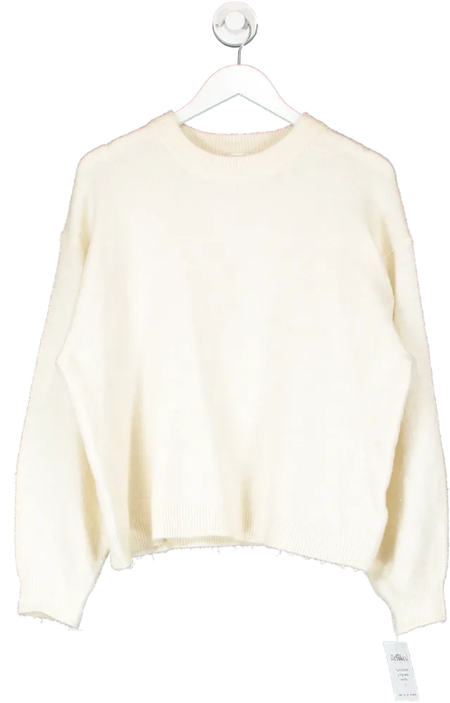 H&M Cream Knit Look Sweater UK M