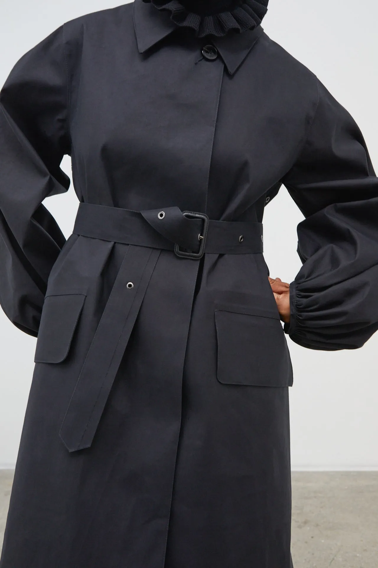 HELEN | COAT BONDED COTTON BLACK