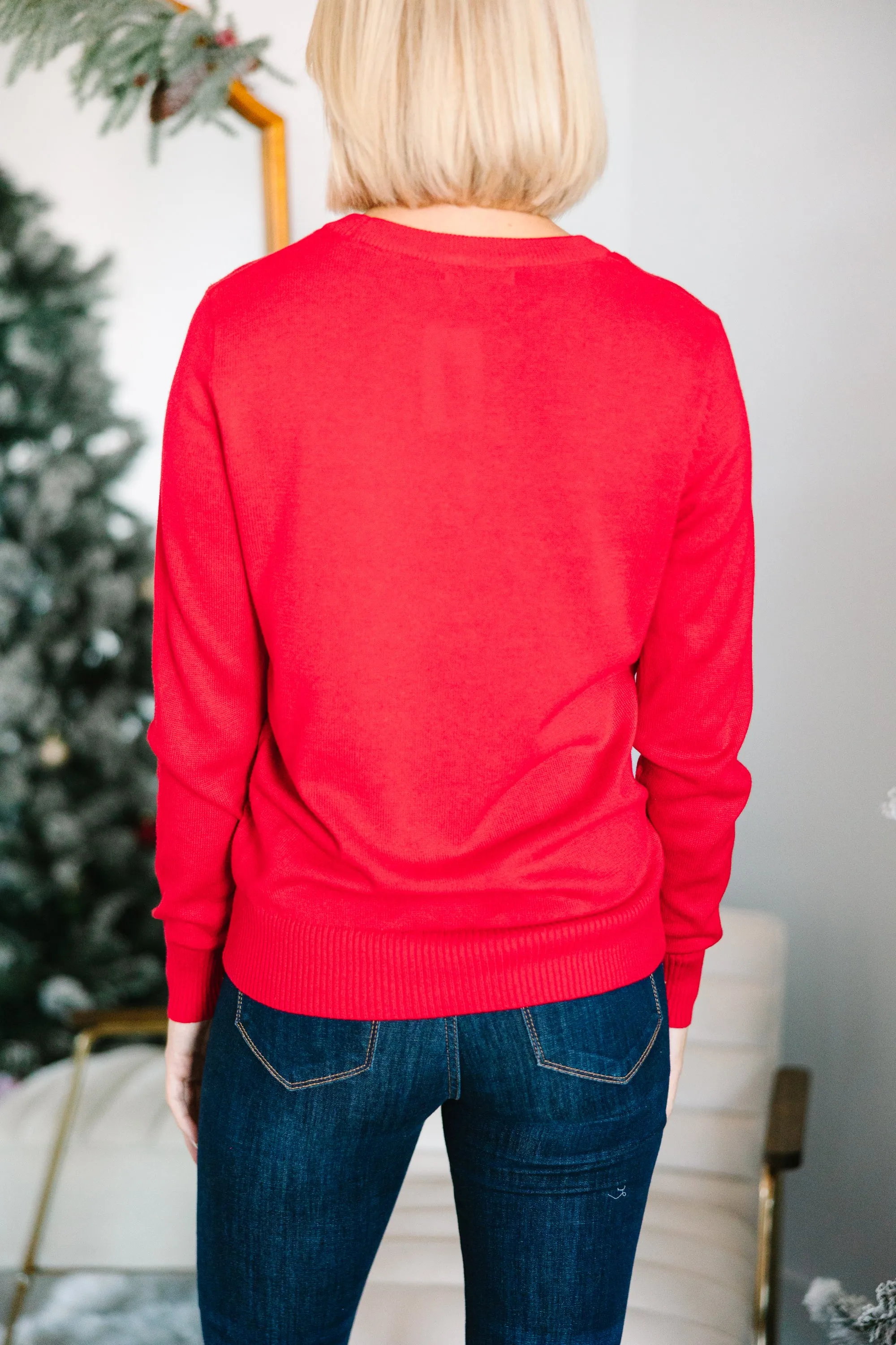 Holly Jolly Red Script Sweater