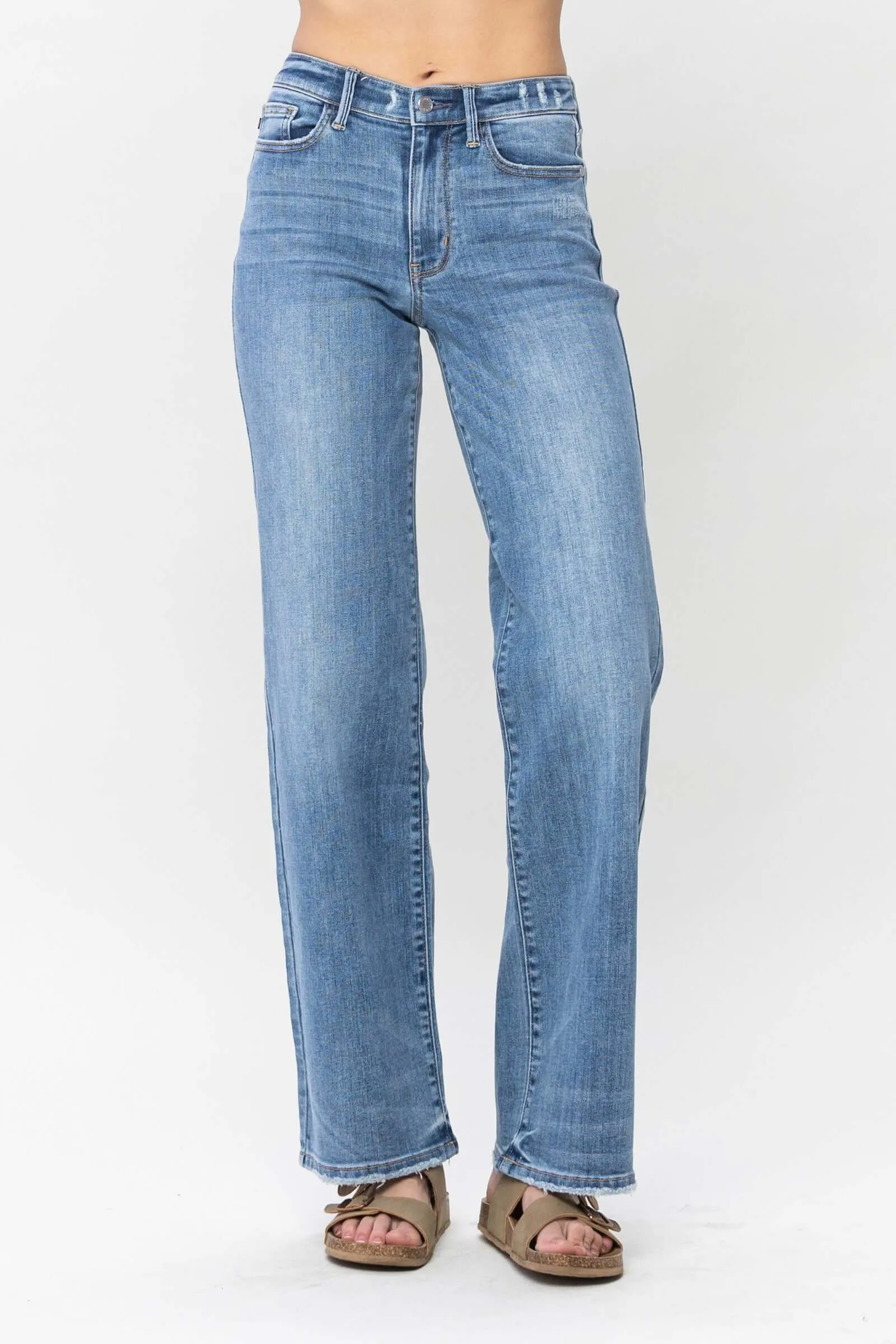 Judy Blue Vintage Wash Jeans Wide Leg