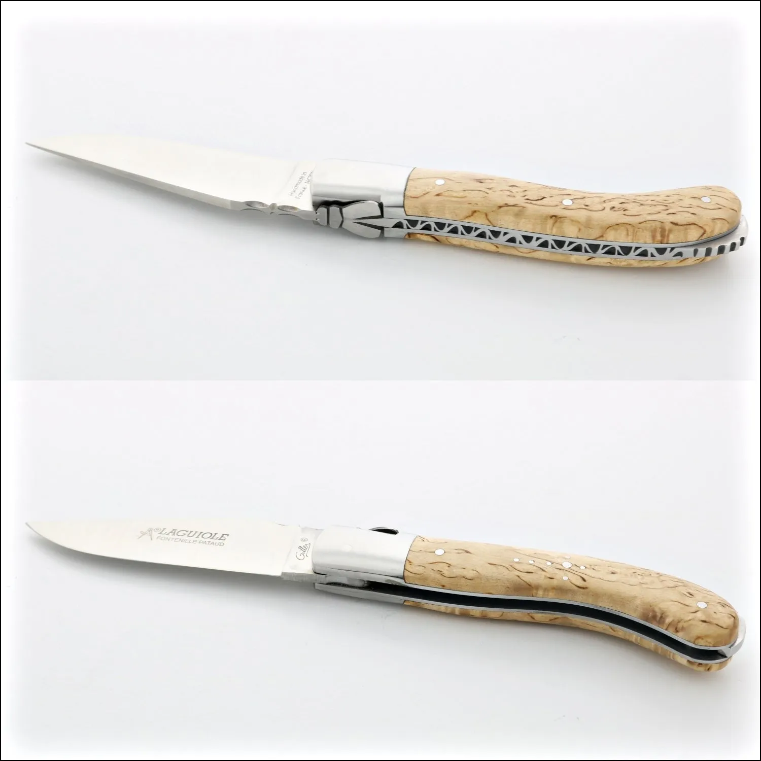 Laguiole Sport Classic Folding Knife Karelian Birch