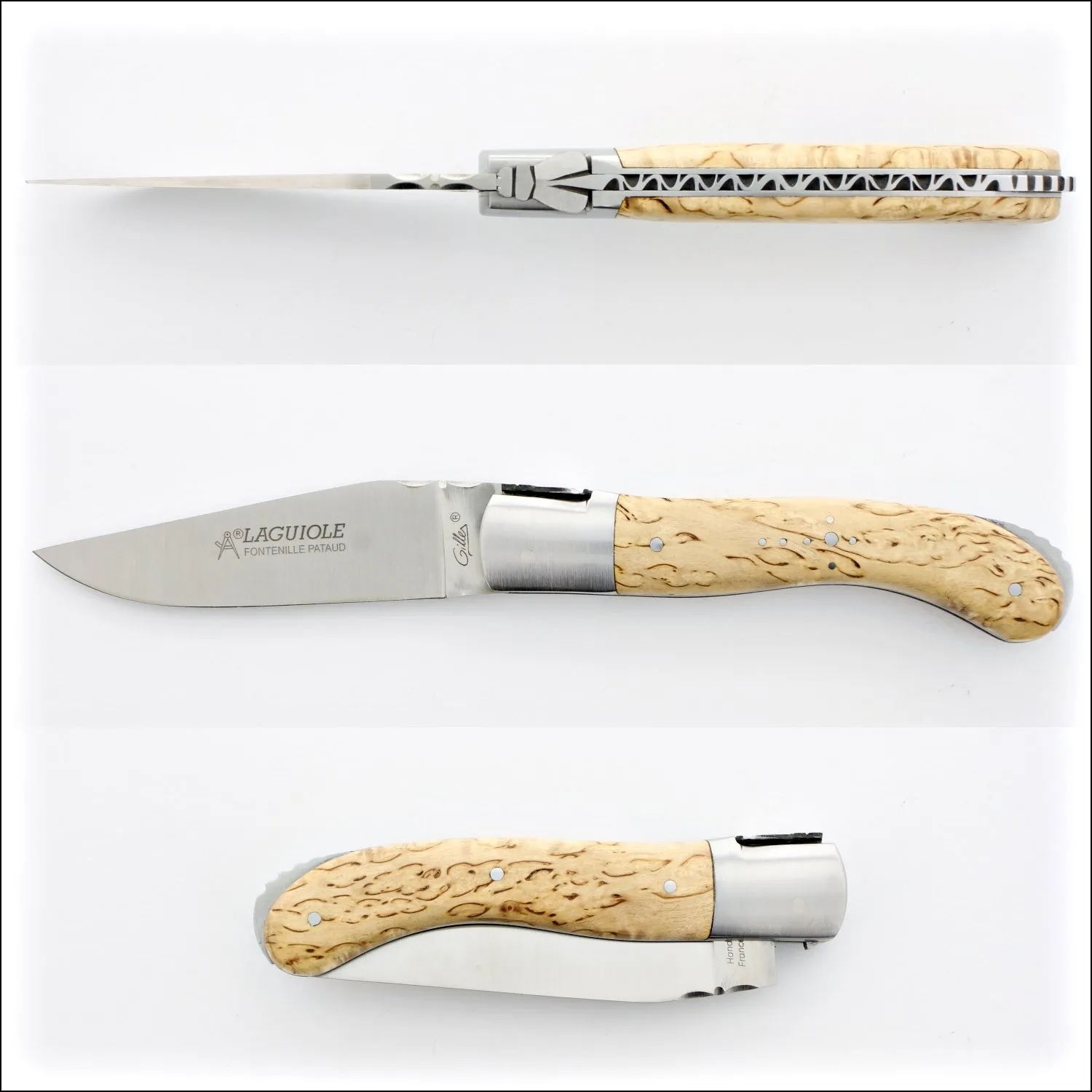 Laguiole Sport Classic Folding Knife Karelian Birch