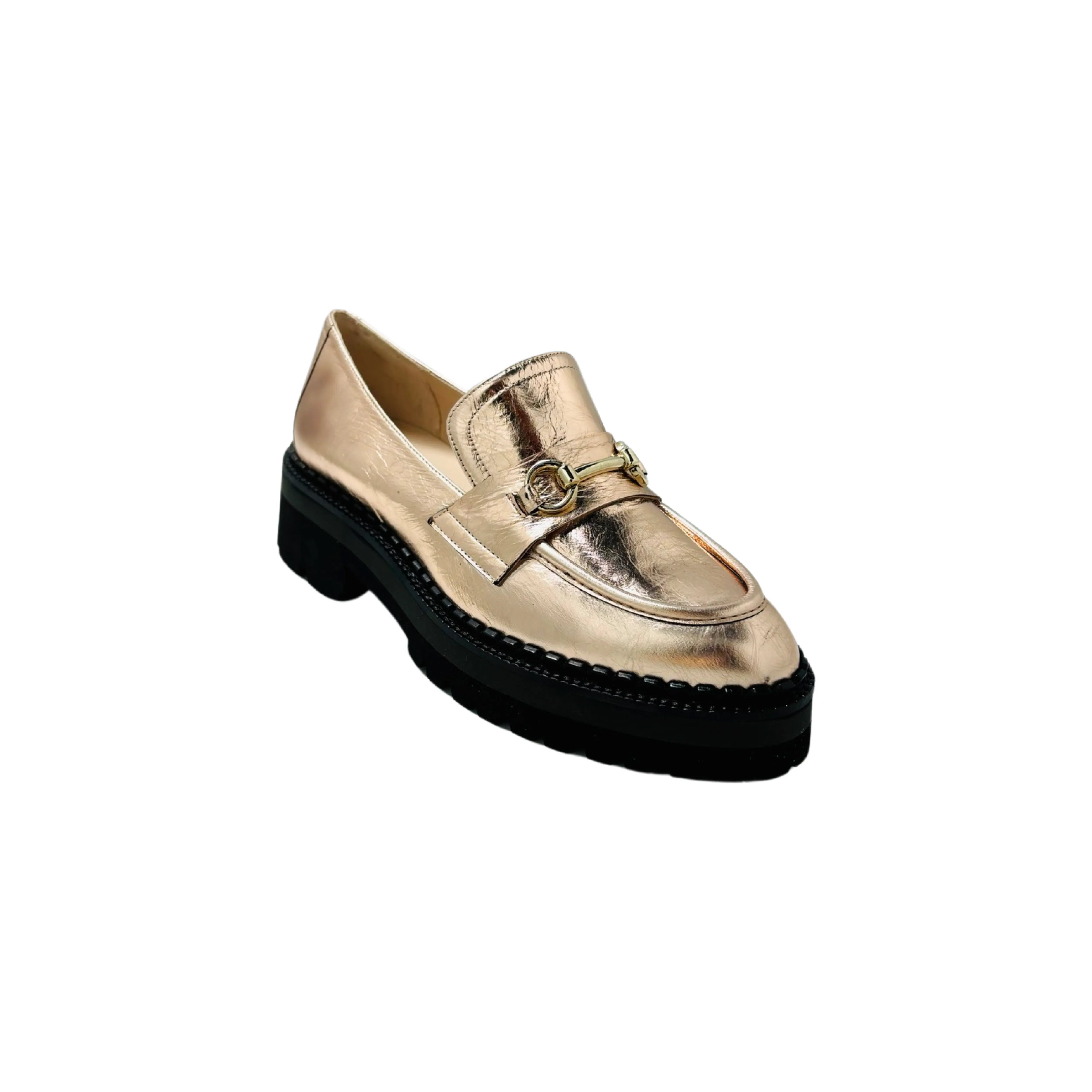 LEN3400 Rose Gold Metallic Loafer