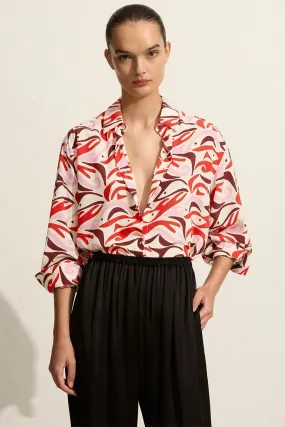 LONG SLEEVE SILK SHIRT-PESCADO ROSSO