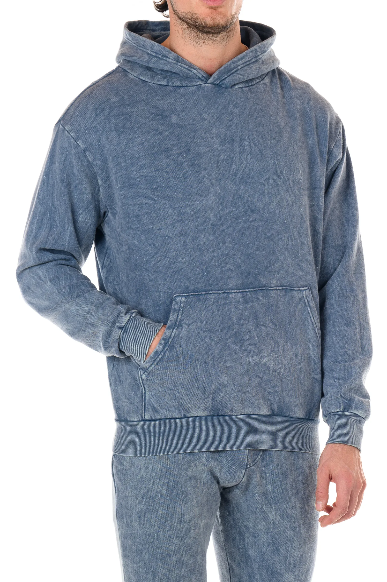 Los Feliz Mineral Wash Hoodie - Blue Stone