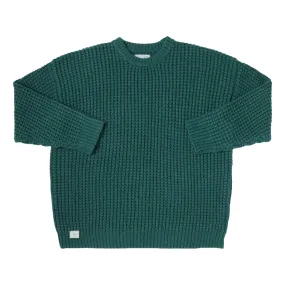 MADNESS MADNESS WAFFLE KNIT SWEATER-GREEN