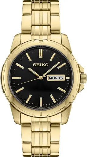 Men's Gold Tone Seiko Watch SUR358