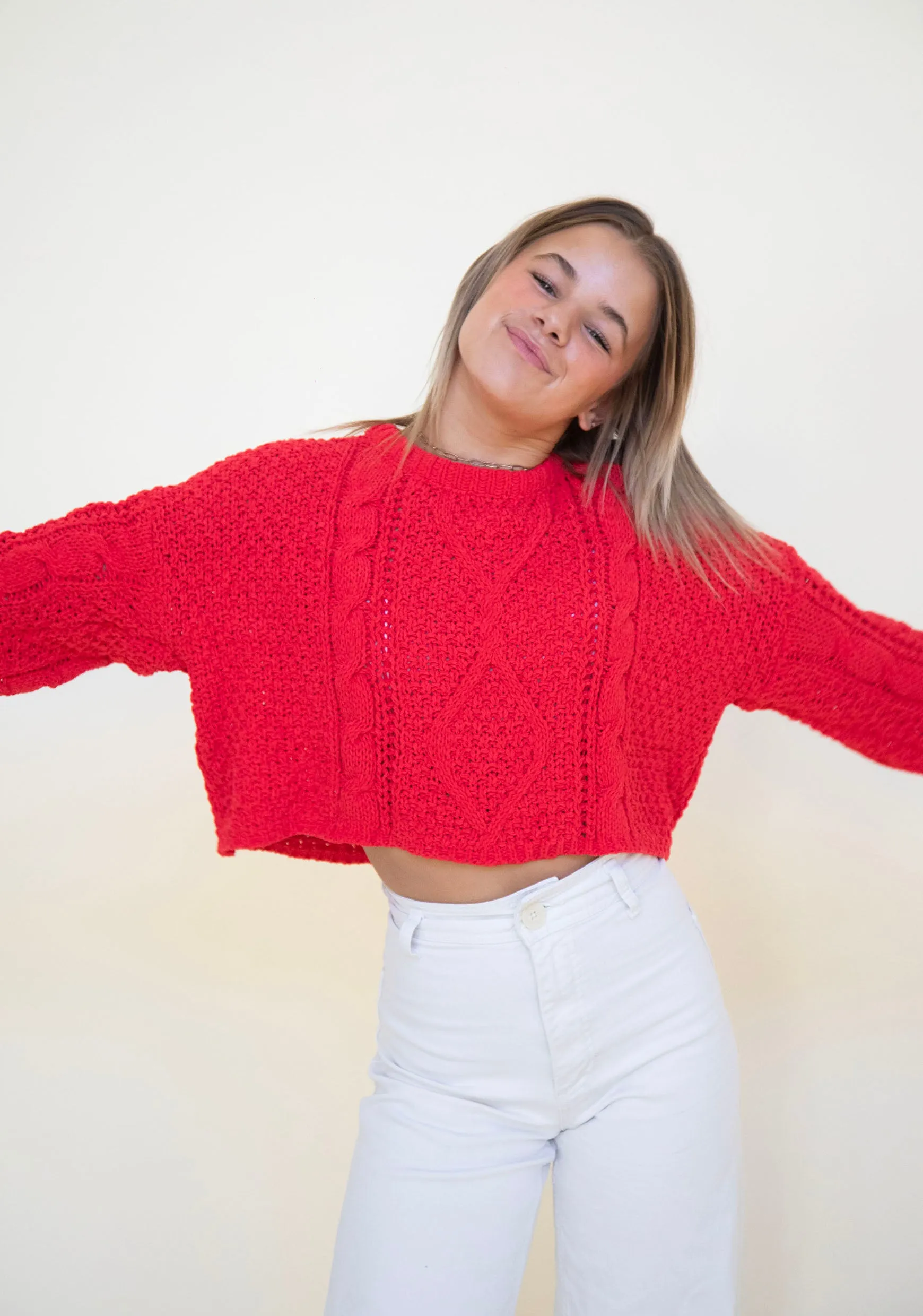 Moon Beam Sweater In Red