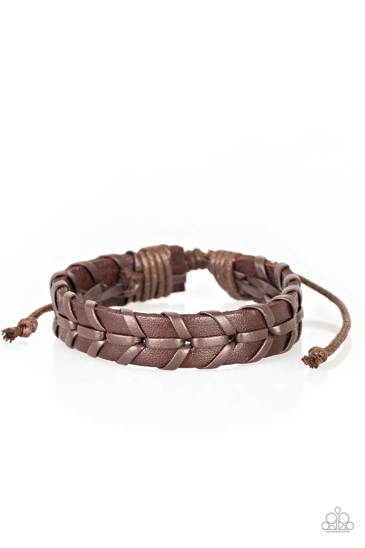 Paparazzi Navy Nautical - Brown Urban Bracelet