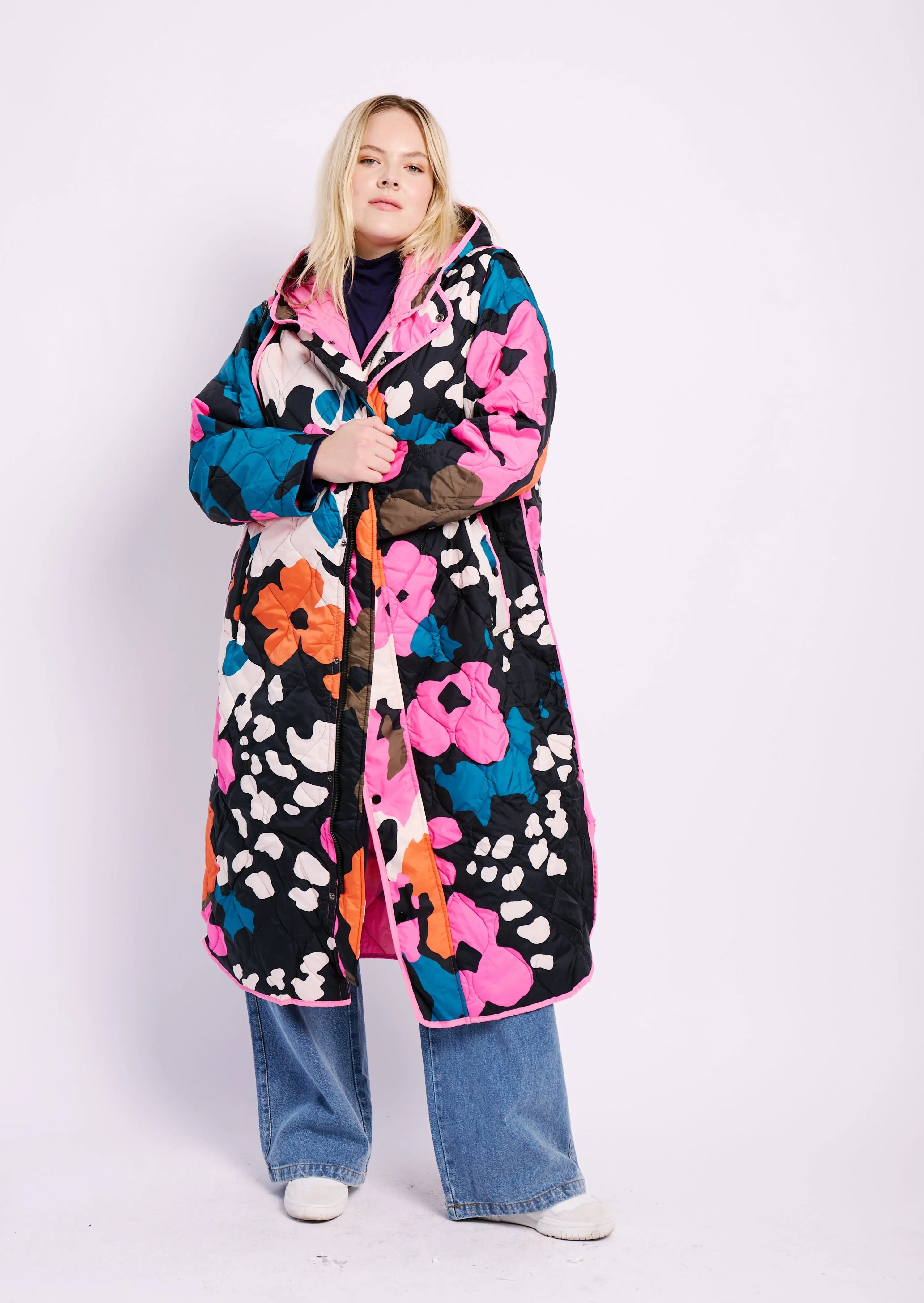 Quilted Puffer in Abstract Floral