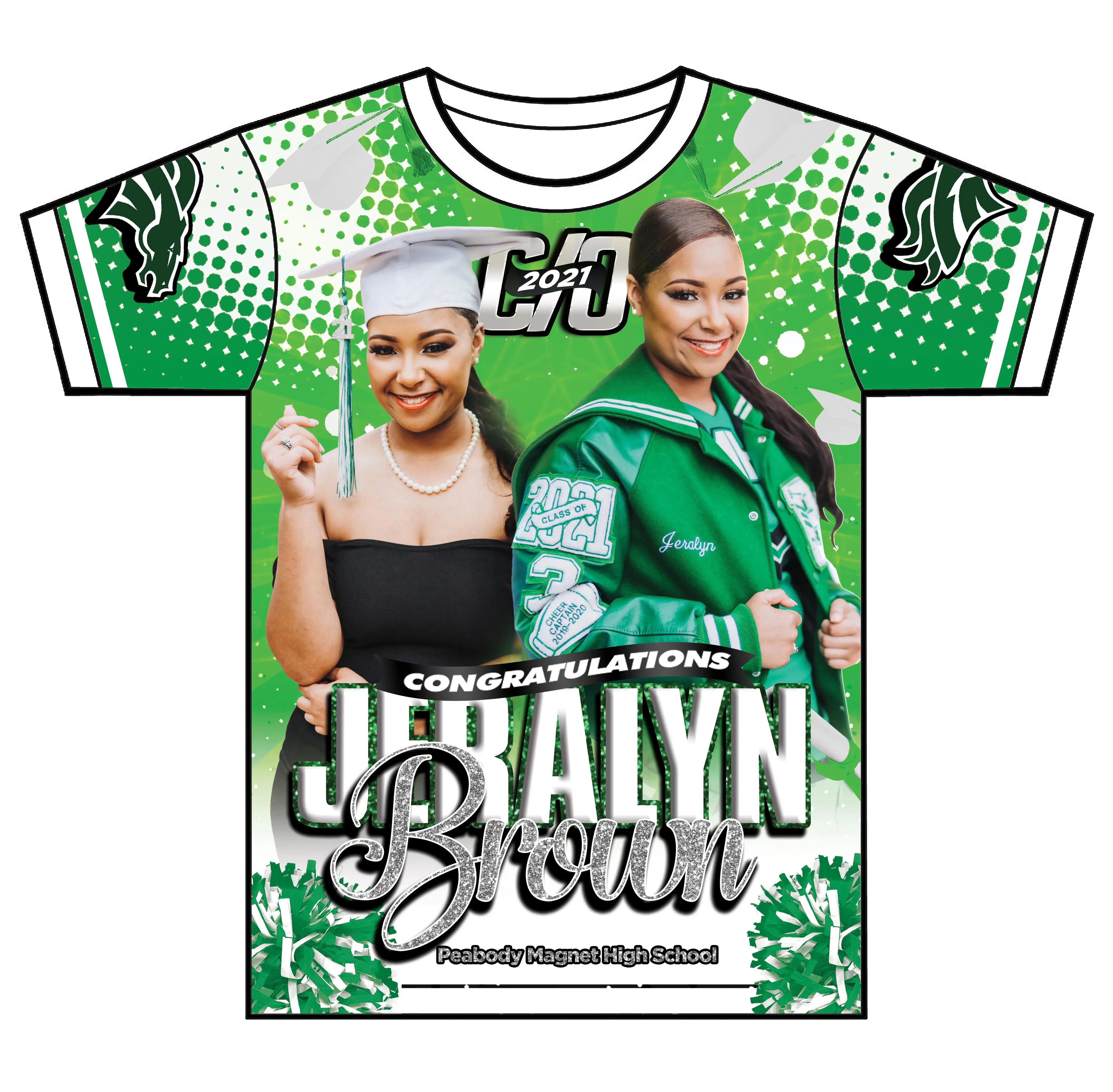 "Jeralyn" Custom Designed Graduation 3D shirt