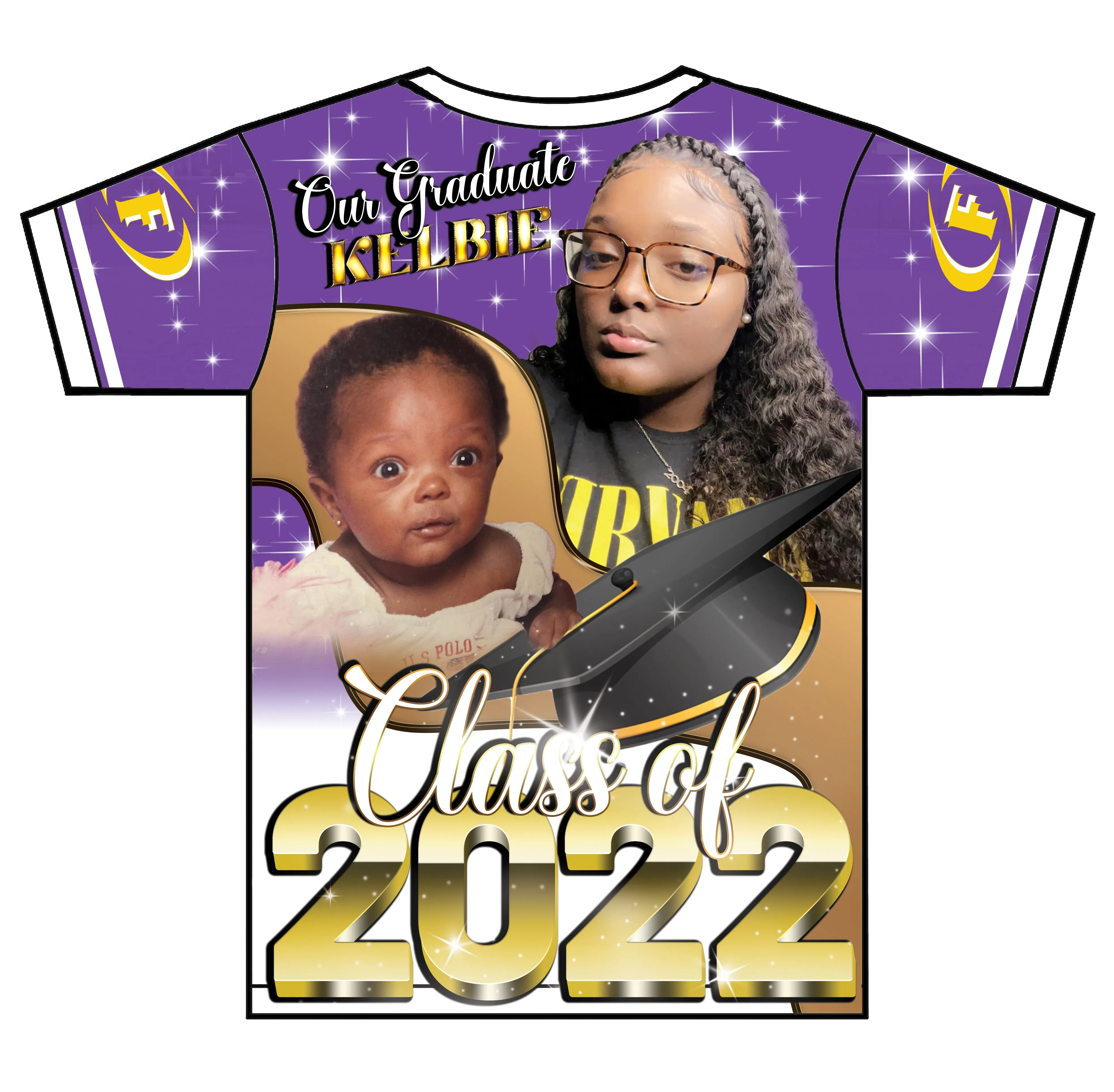 "Kelbie" Custom Designed Graduation 3D shirt