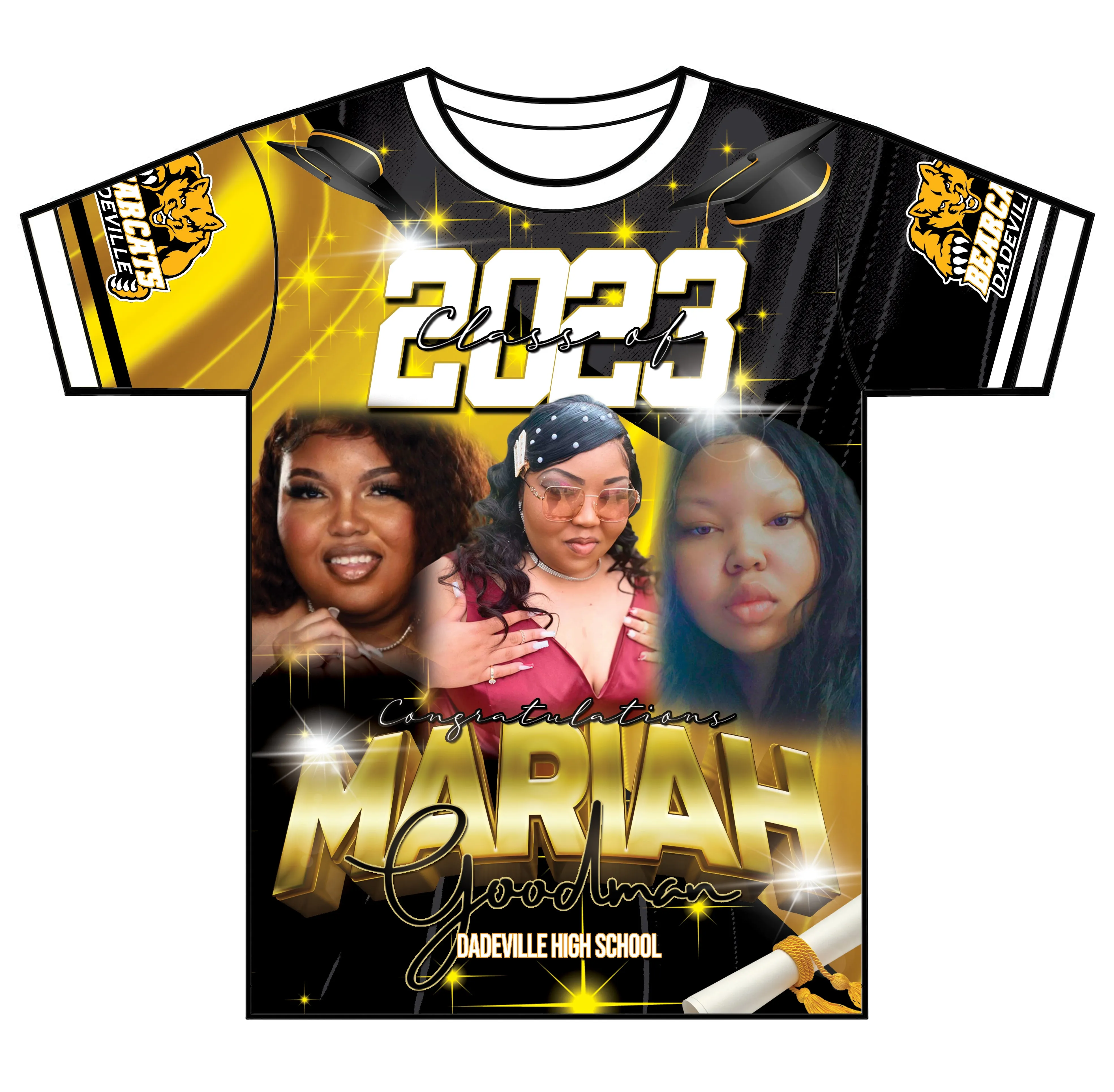 "M Goodman" Custom Designed Graduation 3D shirt