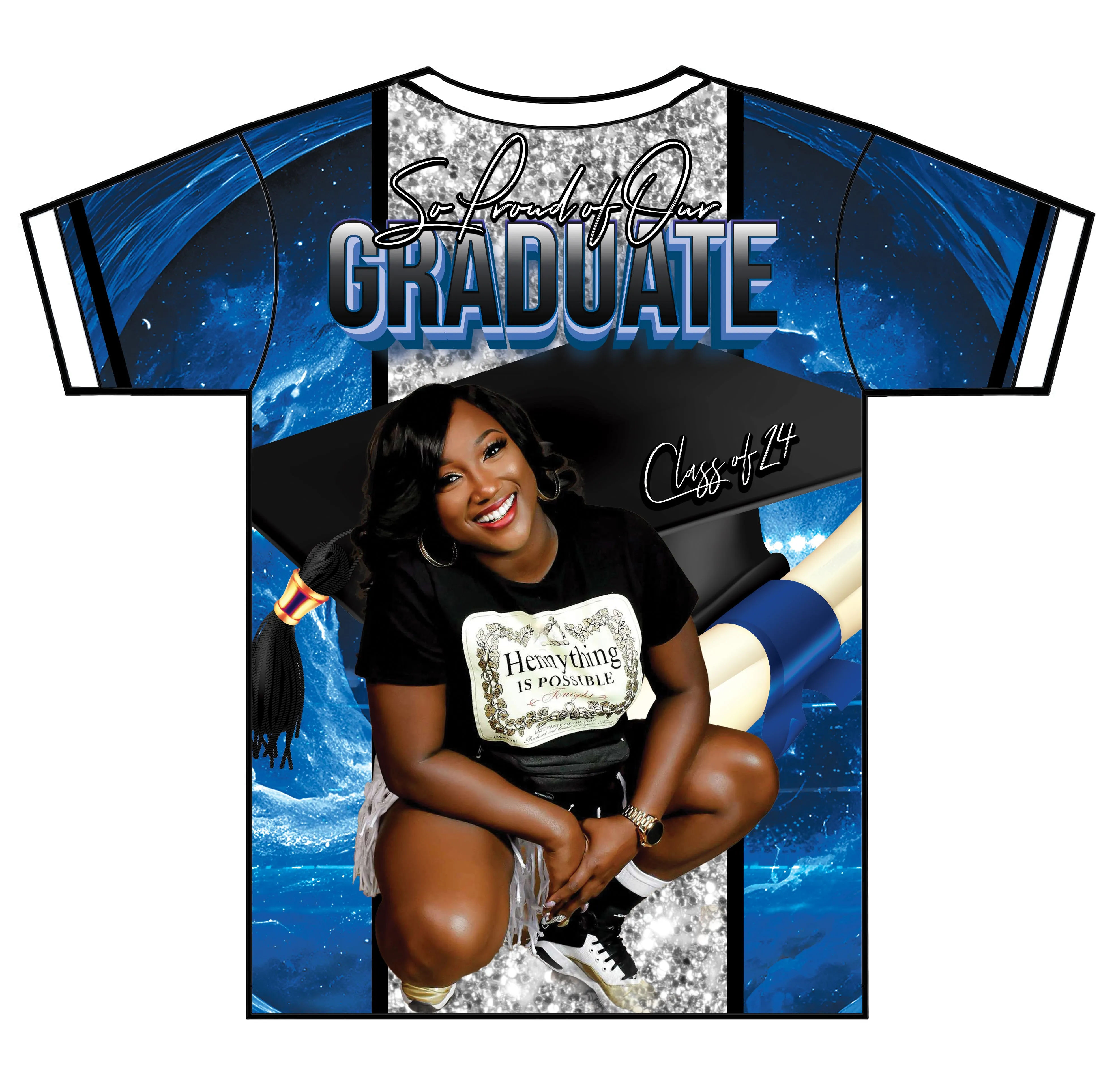 "Monique" Custom Designed Graduation 3D shirt