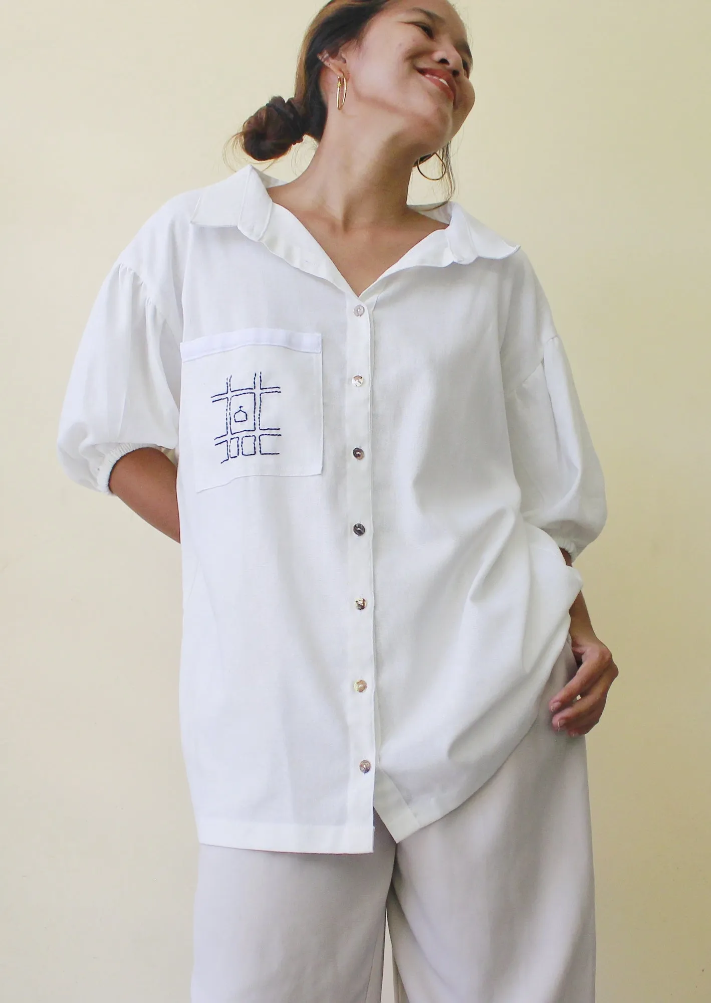 ria shirt - white