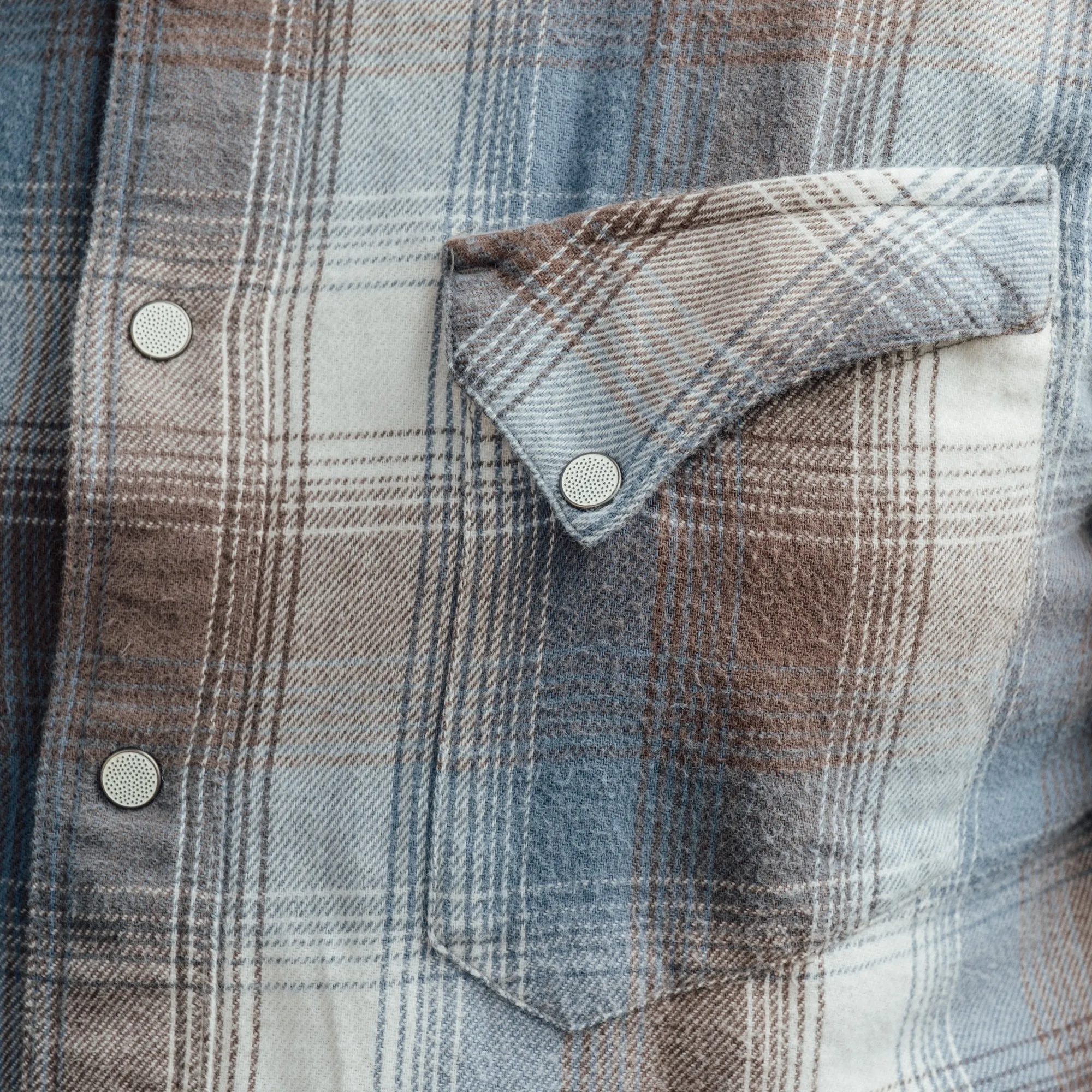 RRL Plaid Twill Western Workshirt Blue Multi