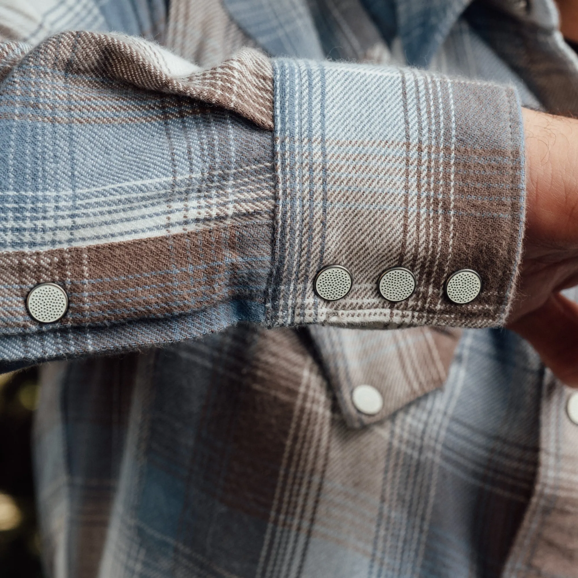 RRL Plaid Twill Western Workshirt Blue Multi