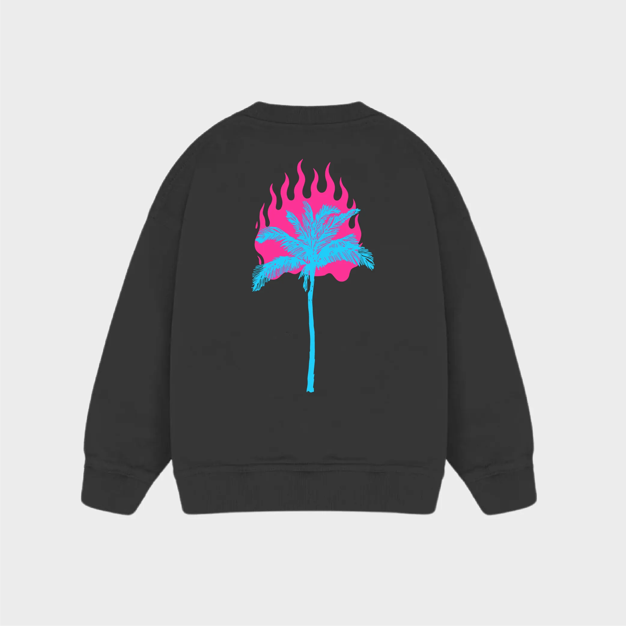 SAVE LA ROSE VINTAGE CREWNECK SWEATER (FUCHSIA/TEAL)