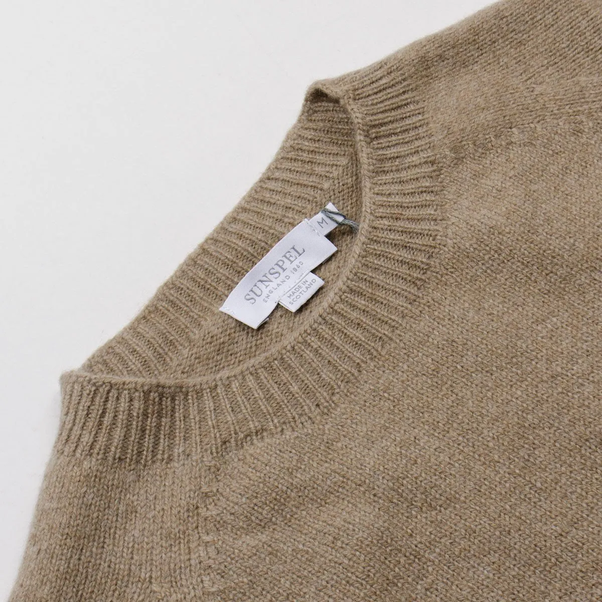 Sunspel - Lambswool Crewn Neck Sweater - Oatmeal Melange