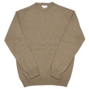 Sunspel - Lambswool Crewn Neck Sweater - Oatmeal Melange