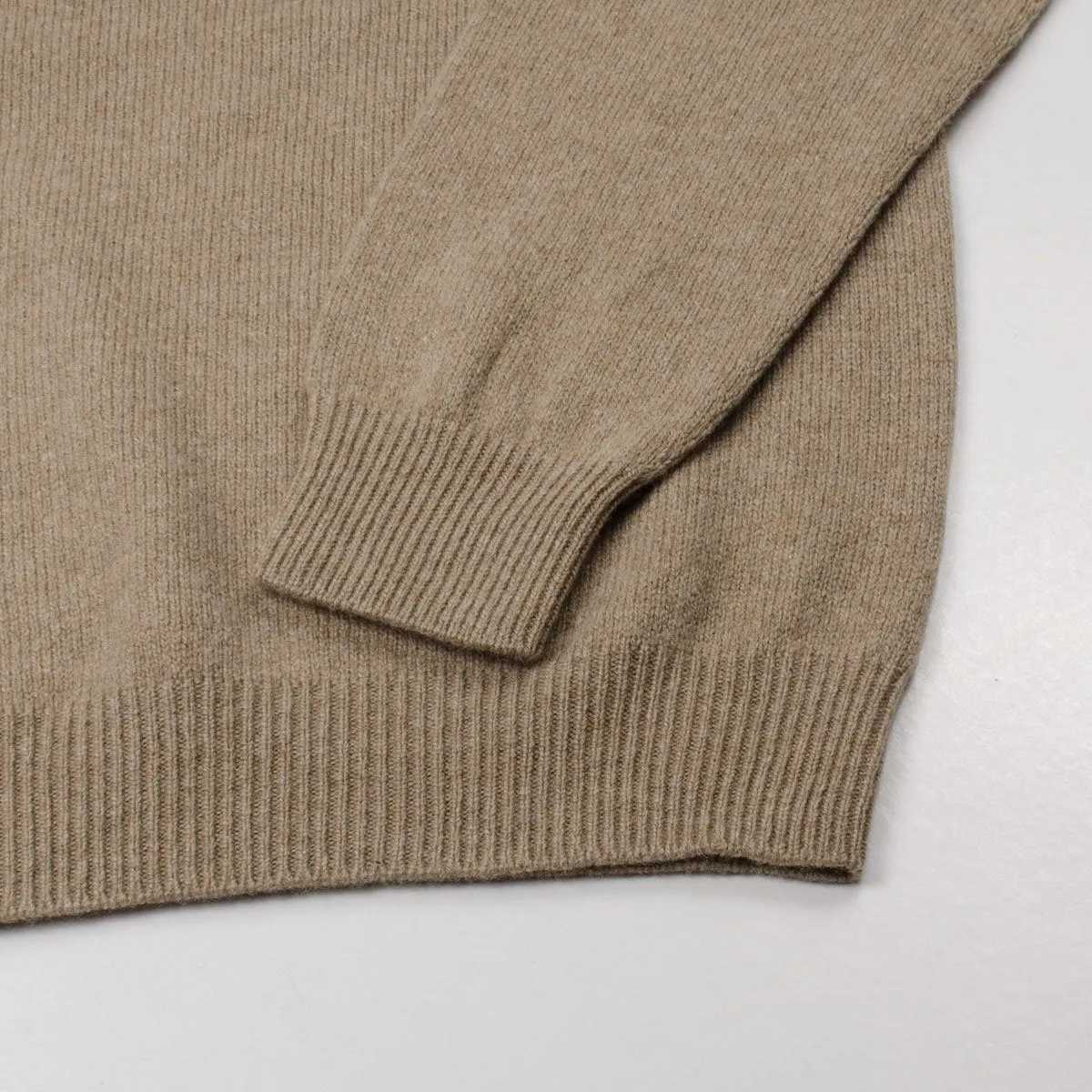 Sunspel - Lambswool Crewn Neck Sweater - Oatmeal Melange