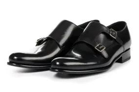 The Poitier Double Monk Strap - Nero