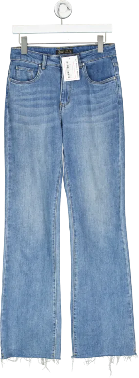 Toxik 3 Blue High Waist Without Hem Jeans UK 10