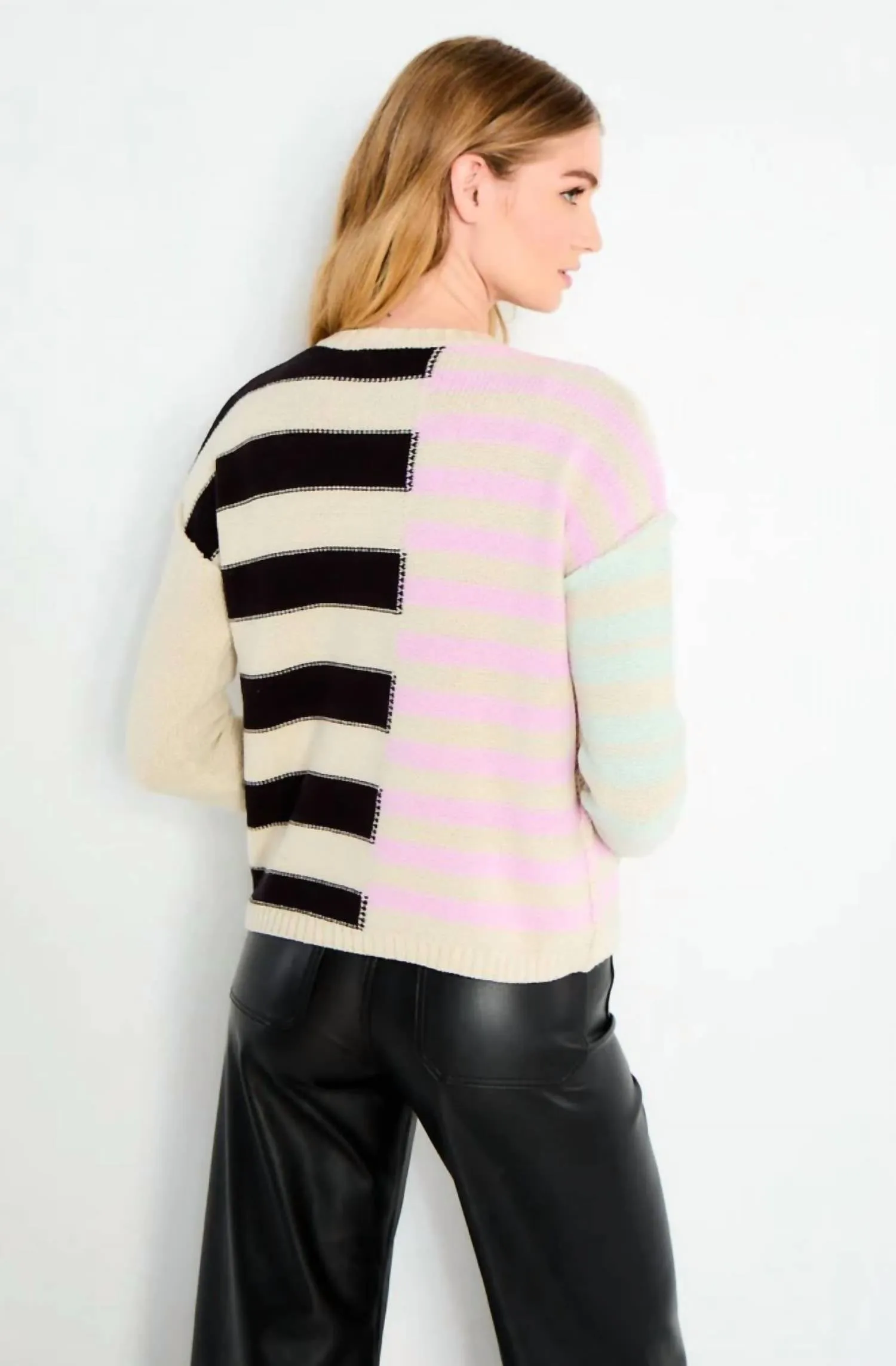 'What'S Your Stripe' Sweater in Salty Combo