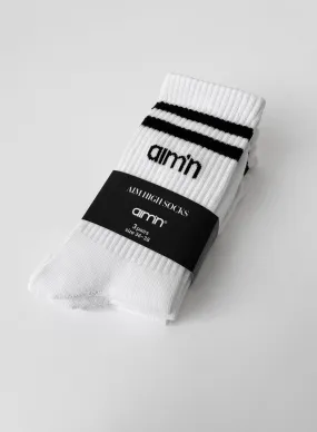 White Aim High Socks 3-pack